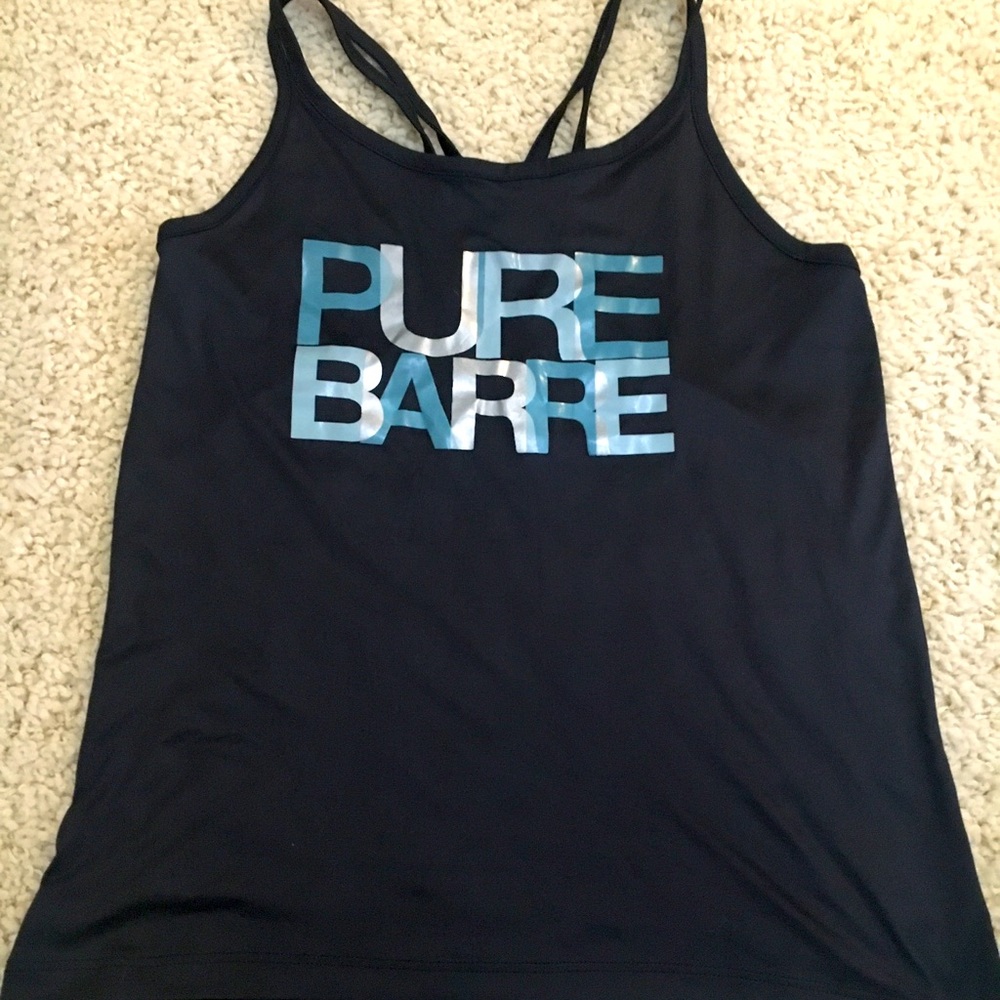 Pure Barre Navy Tank with Metallic Blue Logo